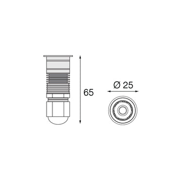 PIXEL Lampada incasso inox LED 1W + CS 01 Boluce illuminazione Lampade da esterno